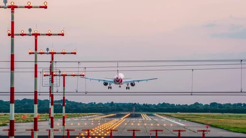 Breathtaking And Beautiful View Of Landing Airplane