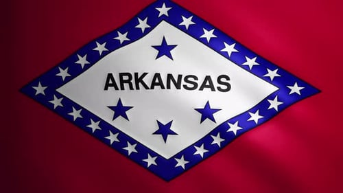 Realistic Waving Animation of the Arkansas State Flag
