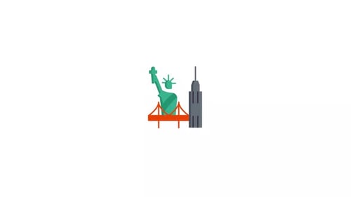 Animación de iconos de la ciudad de Nueva York