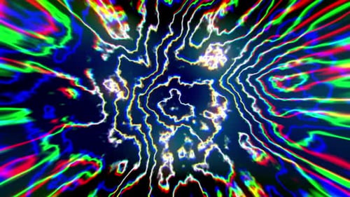 Vibrant Neon Abstract Glowing Lines Loop Background
