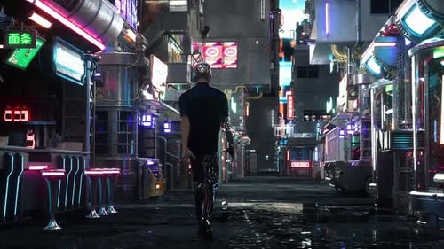 Metaverse Cyberpunk City 3d