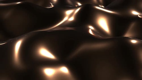 Abstract Flowing Golden Liquid Waves Background