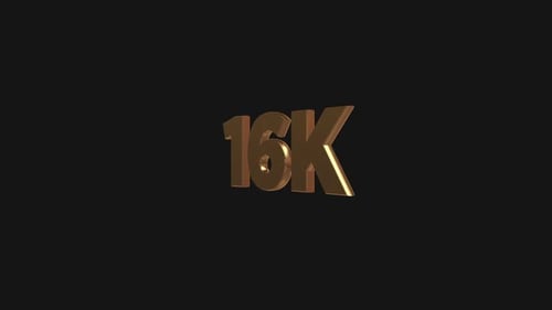 16K Word Gold Rotation Alpha Channel