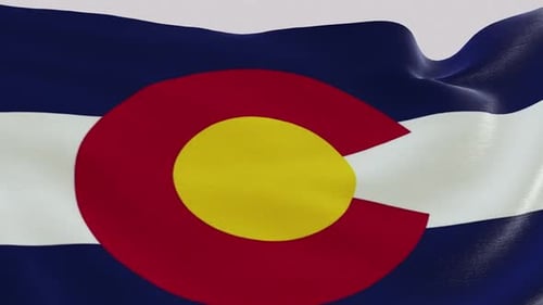 Realistic Colorado State Flag Waving Motion Graphic