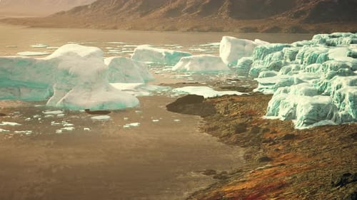 Alaska Glacier in Mountains Landscape
