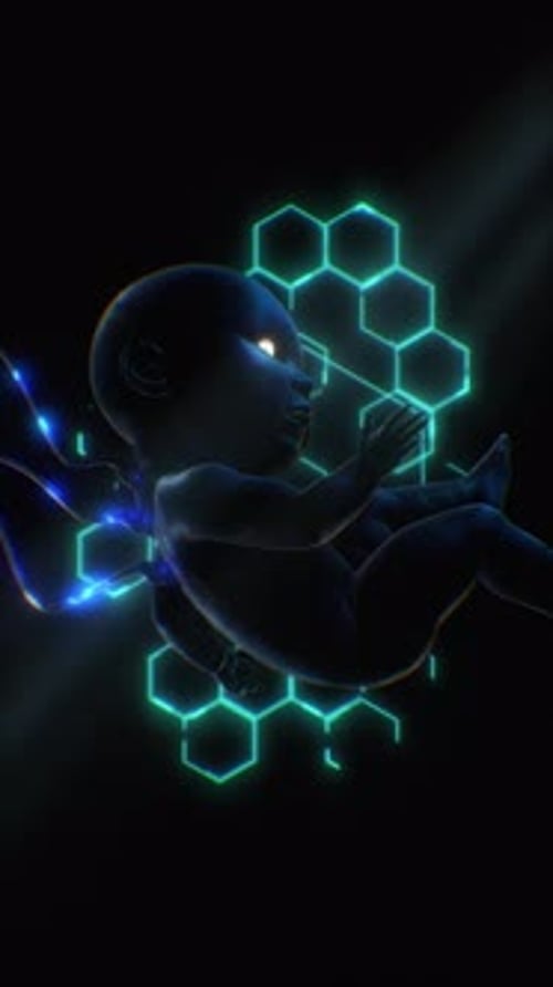 Synthetic Human Baby Vertical VJ Loop