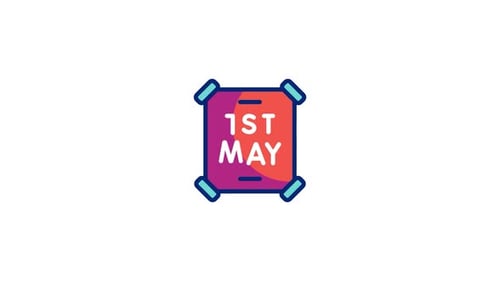 Modern Animated Icon for May 1st Event Celebration
