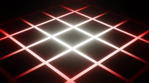 Red To White Colored Grid Background Loop Animation In 1080Hd