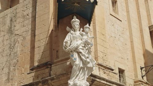 Religious statue in Mdina, Malta