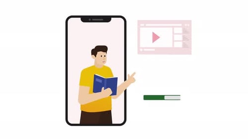 Online Education Animated Explainer with Mobile Phone