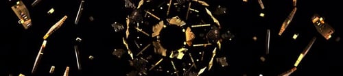 Traditionelles geometrisches Muster in Gold, breit