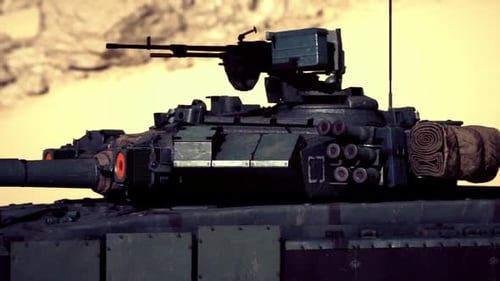 Gepanzerte Eskorte rückt mit offensichtlicher Wachsamkeit den sonnenbeschienenen Pfad entlang