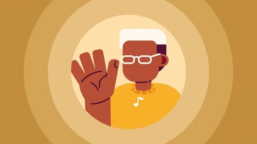 Flat Design Waving Person Icon Animation