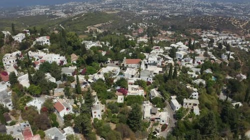 Aerial view of Karmi village in northern Cyprus. mountain village Karmi. Karaman.
