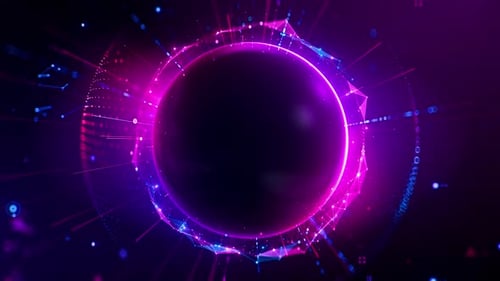 Futuristic Digital Sphere Abstract Technology Background Loop