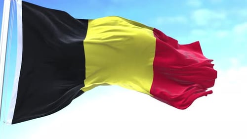 Realistic Waving Belgium Flag Animation