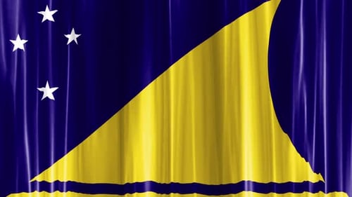 Tokelau National Flag Seamless Fluid Waving Animation