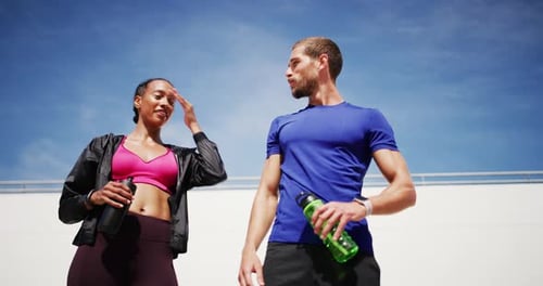 Athletes Giving High Five After Outdoor Workout