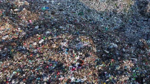 Aerial View of a Waste Disposal Site, Recycling Initiatives Concept