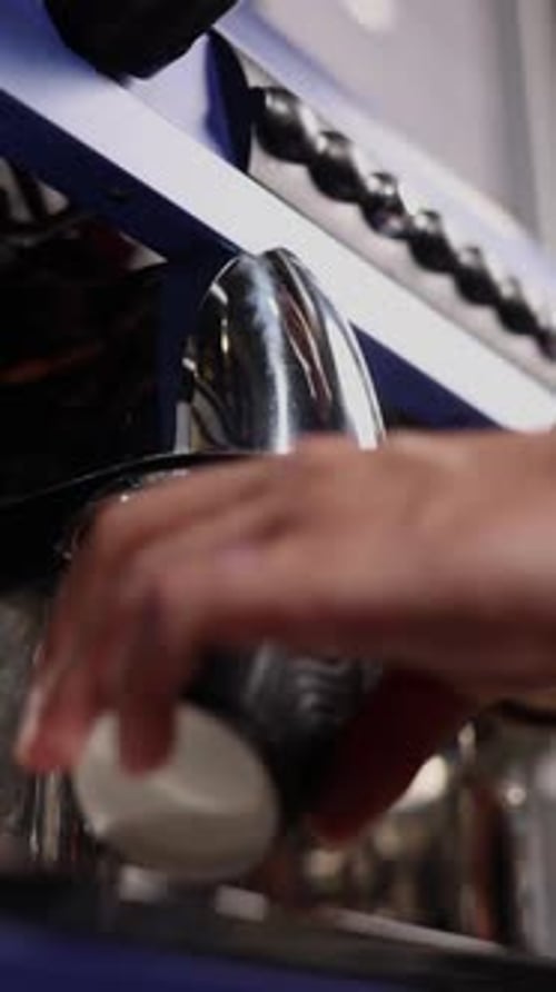 Espresso Machine Close-up, Coffee Preparation