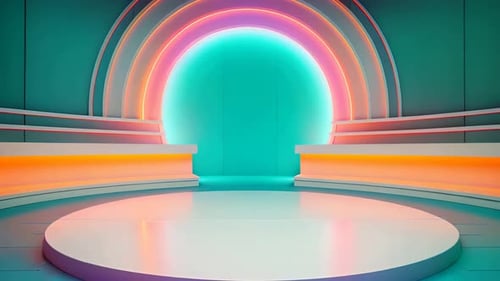 Abstract Glowing Neon Virtual Stage Background Loop