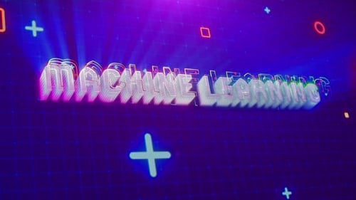 Machine Learning Text Reveal with Retro Neon Glitch Effect