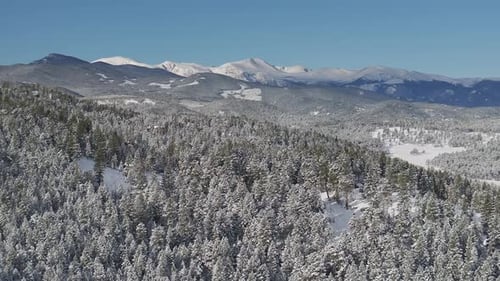 Mount Blue sky December Christmas winter wonderland aerial drone Evergreen Colorado Mount Evans