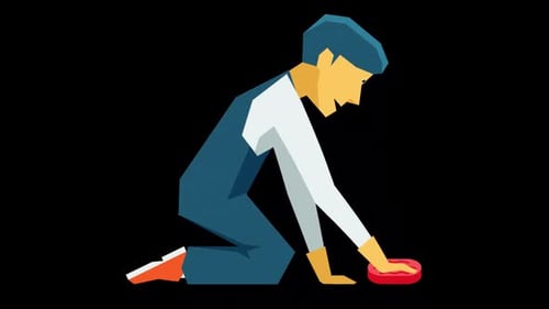 Cleaning Man Cleaning The Dirt On The Floor Alpha Channel