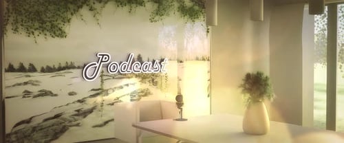 Interview And Podcast Room With Two Armchairs, Table, Microphone And Lamps, Modern Studio