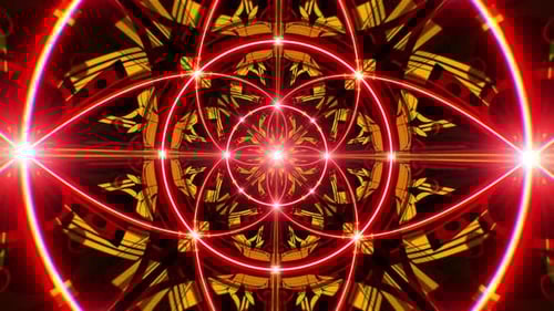 Boucle Vj à motif moderne jaune vif avec ligne rouge éclatante