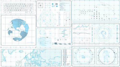 Pantalla animada de alta tecnología para observación de la Tierra por satélite