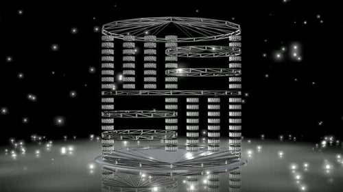 Dynamic Abstract 3D Geometric Wireframe Structure Animation