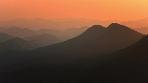 Striking Mountain Range at Sunset