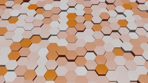 Pulsating Hexagon Grid Seamless Loop Background