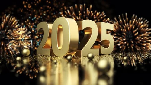 2025 Happy New Year Background 4K