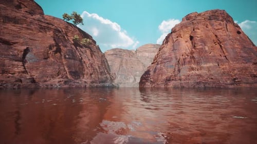 Colorado River with Gorgeous Sandstone Walls and Canyons