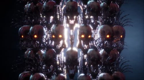 Punk Skulls Pillar VJ Loop