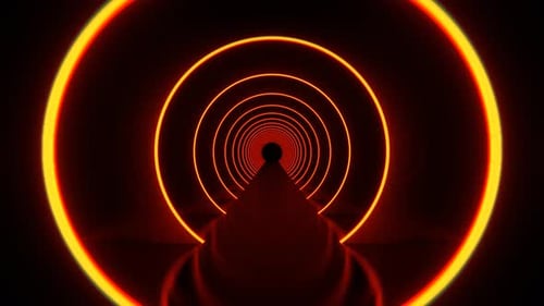 Orange Elegant Dark Sci Fi Tunnel Background Vj Loop l 4K