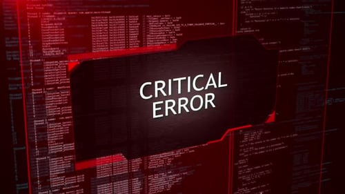 Critical Error System Error Glitch Computer Virus Hacker Attack System Damage 404 Page Not Found