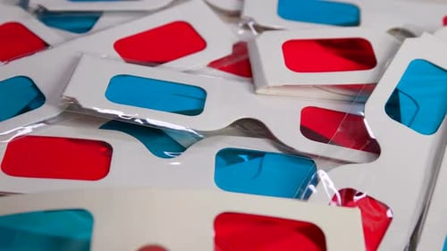 Close Up of Red and Blue 3D Glasses