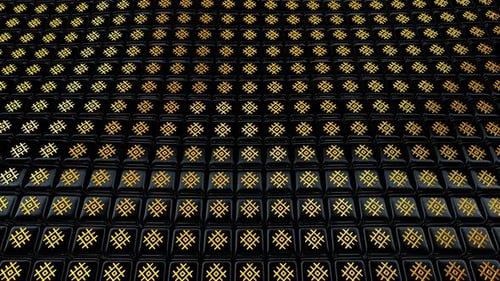 Golden Geometric Squares Pattern Loop Background