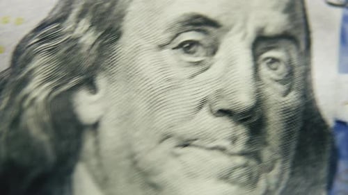 Macro Footage of United States One Hundred Dollar Bill