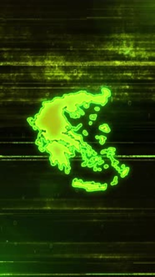 Greece Digital Futuristic Glitch Map