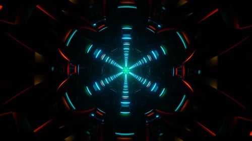 Neon Lights Twirl Rhythmically in a Colorful and Hypnotic VJ Loop