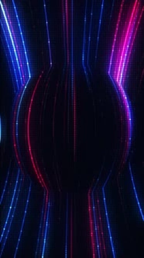 Vertical Neon Light Grid Tunnel Loop Background