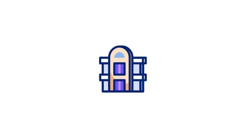 Animated Flat Design Building Icon Reveal