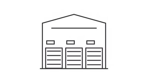 Warehouse Garage Door Opening and Closing Line Art Animation