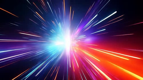 Abstrakte, lebendige und energetische Explosion von Lichtstrahlen