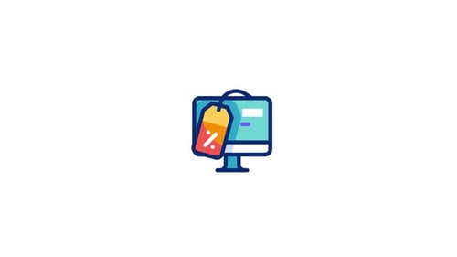 Animated E-commerce Shopping Price Tag Icon Flat Design