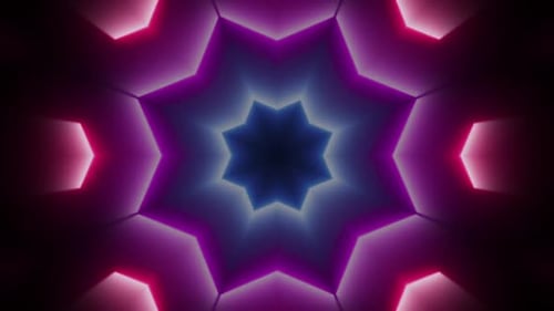 Glowing Neon Star Tunnel Loop Background